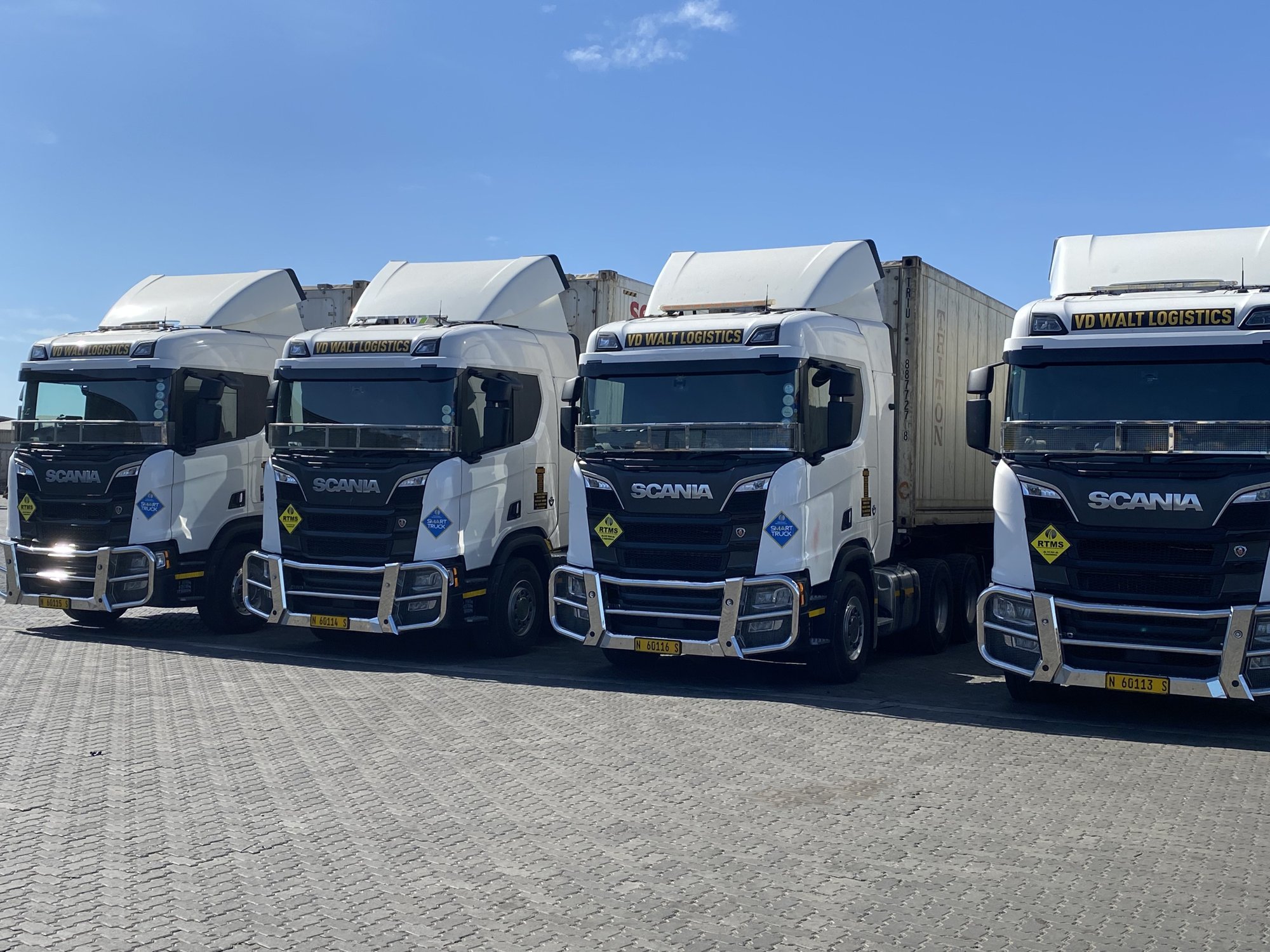 Line-up of Scania truck-tractors